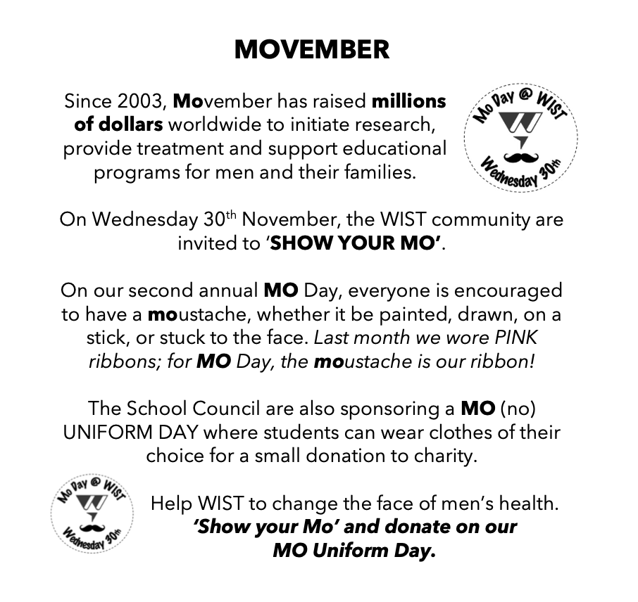 WIST celebrates MOVEMBER !