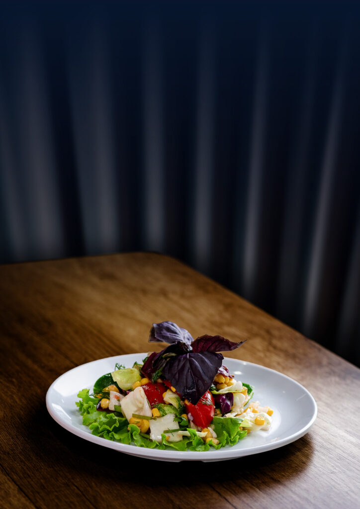 PEPPER & CORN SALAD WITH BASIL